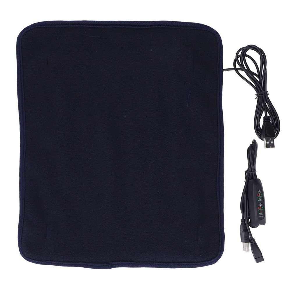 USB Rechargeable Heating Pad, Keep Warm Shoulder Neck Leg Waist Heated Mat with Timing 3 Temperature Optional (Navy Blue)