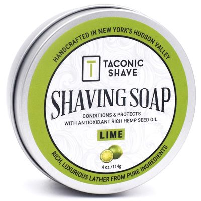 Taconic Shave Barbershop Quality Shaving Soap for Men & Women with Anti-Oxidant Rich Seed Oils  Moisturizing Shaving Soap for All Skin Types (Lime)