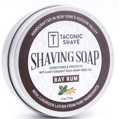 Taconic Shave Barbershop Quality Shaving Soap for Men with Anti-Oxidant Rich Seed Oils  Moisturizing Shaving Soap for All Skin Types (Bay Rum)