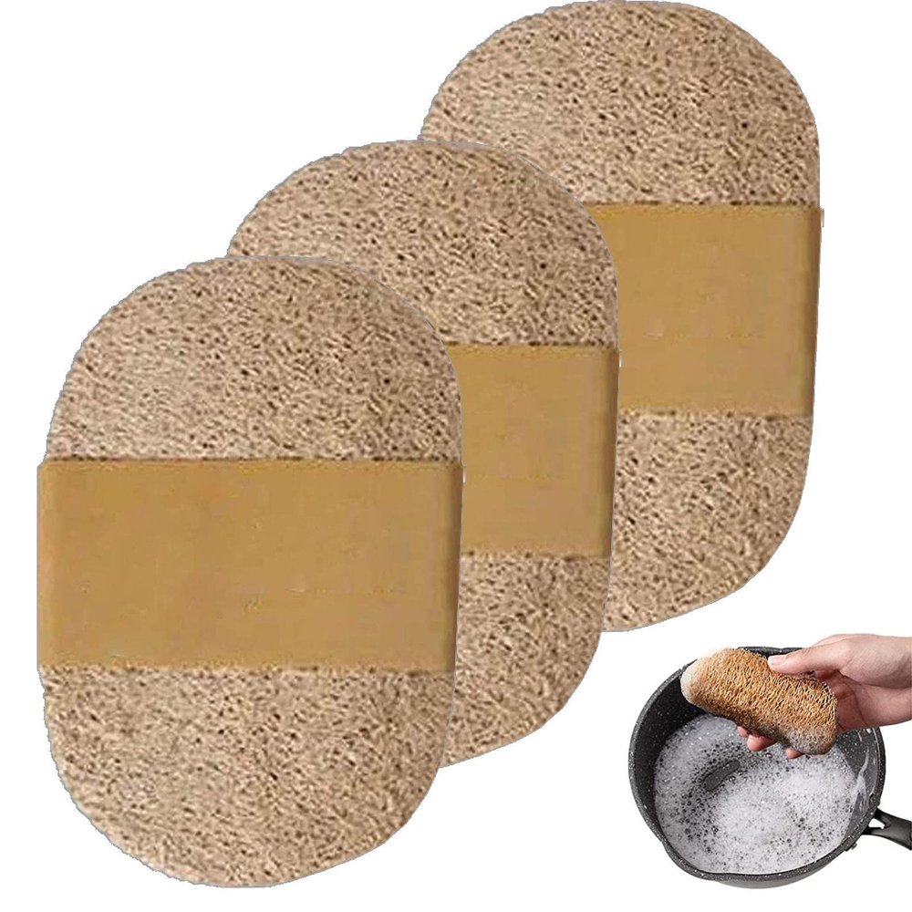 PISOLE Natural Loofah | Scratch Loofah Sponge,Loofah Sponge Kitchen Scrubber Scouring Pad Loofah Plant for Dishwashing Scrubber