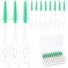 Deuson 160Pcs Interdental Brush Toothpick Soft Silicone Tooth Picks Dental Tooth Cleaning Tool Safe Floss Interdental Brush Stick Portable Ultra Tight Bristles Reusable for Teeth N(160PCS,green)