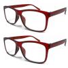 TWINKLE TWINKLE Big Lens Simple Plain Colourful Reading Glasses/Comfort Designed R140 (2 Pairs Matte Red, +3.00 Magnification) view 1