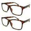 TWINKLE TWINKLE Big Lens Simple Plain Colourful Reading Glasses/Comfort Designed R140 (2 Pairs Tortoiseshell Brown, +3.50 Magnification) view 1