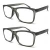TWINKLE TWINKLE Big Lens Simple Plain Colourful Reading Glasses/Comfort Designed R140 (2 Pairs Matte Grey, +1.50 Magnification) view 1