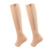 2 Pairs Zipper Compression Socks,Toeless Calf Zipper Compression Socks with Medical Gradient Compression for Men Women Varicose Veins Edema Recovery view 1