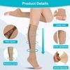 2 Pairs Zipper Compression Socks,Toeless Calf Zipper Compression Socks with Medical Gradient Compression for Men Women Varicose Veins Edema Recovery view 4