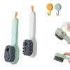 2pcs Liquid Adding Soft Fur Cleaning Brush,Multifunctional Shoe Brush with Liquid Box for Shoe Washing and Cleaning,Bathroom, Kitchen, Soft Laundry Clothes(White+Green) view 1