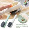 2pcs Liquid Adding Soft Fur Cleaning Brush,Multifunctional Shoe Brush with Liquid Box for Shoe Washing and Cleaning,Bathroom, Kitchen, Soft Laundry Clothes(White+Green) view 3