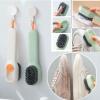 2pcs Liquid Adding Soft Fur Cleaning Brush,Multifunctional Shoe Brush with Liquid Box for Shoe Washing and Cleaning,Bathroom, Kitchen, Soft Laundry Clothes(White+Green) view 4