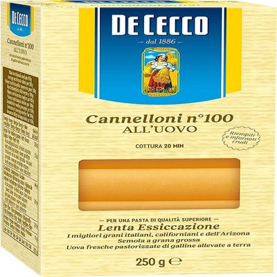 10x De Cecco Pasta Cannelloni n. 100 Uovo Egg Pasta 250 g