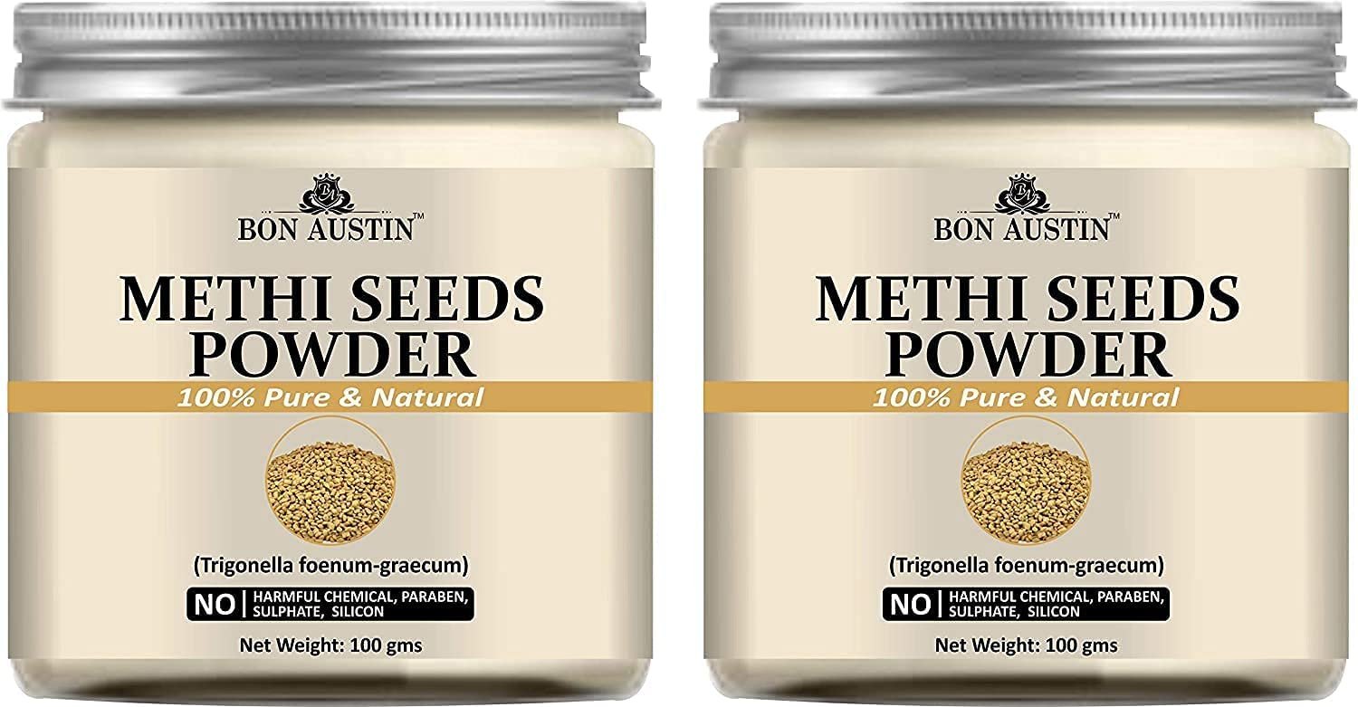 CROW Bon Austin 100% Pure & Natural Methi Seeds Powder Combo Pack of 2 Jars of 100 GMS(200 GMS)
