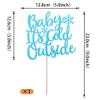 Rsstarxi 1 Pack Baby It's Cold Outside Cake Topper Glitter Winter Snowflake Baby Shower Cake Pick for Winter Frozen Theme Snowflake Baby Shower Kids Birthday Christmas Party Cake Decorations Supplies view 2