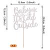Rsstarxi 1Pack Snowflake Cake Topper Winter Baby It's Cold Outside Cake Pick Baby Shower Cake Decorations for Snowflake Theme Kids Birthday Christmas Party Silver view 2