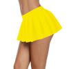 Afibi Women Sexy Stretchy Elastic Waist Pleated Ruffle Mini Skirt for Schoolgirl Outfits, Yellow, XS view 1