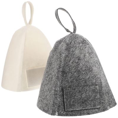 Beavorty 2pcs Thickened Felt Sauna Hat for Women Shower Cap and Grey Comfortable Hair for Spa and Bath Breathable and Lightweight Sauna Accessories