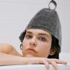 Beavorty 2pcs Thickened Felt Sauna Hat for Women Shower Cap and Grey Comfortable Hair for Spa and Bath Breathable and Lightweight Sauna Accessories view 3