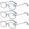 Lanomi Blue Light Blocking Reading Glasses Metal Rectangle Anti Blue Computer Gaming Glasses with Magnifying for Women Mens 3 Pack Black 2.0 view 1