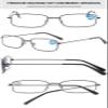 Lanomi Blue Light Blocking Reading Glasses Metal Rectangle Anti Blue Computer Gaming Glasses with Magnifying for Women Mens 3 Pack Black 2.0 view 3