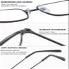 Lanomi Blue Light Blocking Reading Glasses Metal Rectangle Anti Blue Computer Gaming Glasses with Magnifying for Women Mens 3 Pack Black 2.0 view 4