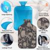 Hot Water Bottle with Cover 2L, Goth Skeleton Hot Water Bag for Bed Warming/Period Pain Relief, Vintage Skull Hot Water Bottle Sleeve view 3