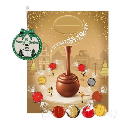 Assorted Chocolate Advent Calendar 2025 - Luxury Golden 24 Days Christmas Countdown Calendar 2025 Chocolates Gift Box 233g with Topline Tree Decoration. Christmas Gifts for Women