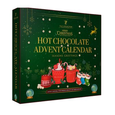 Hot Chocolate Advent Calendar 2025 | 24 Days Christmas Countdown | Assorted Flavours, Candy Canes, Marshmallow Toppers | Food Advent Calendars For Women, Men Kids, Adults | Xmas Gift Sets