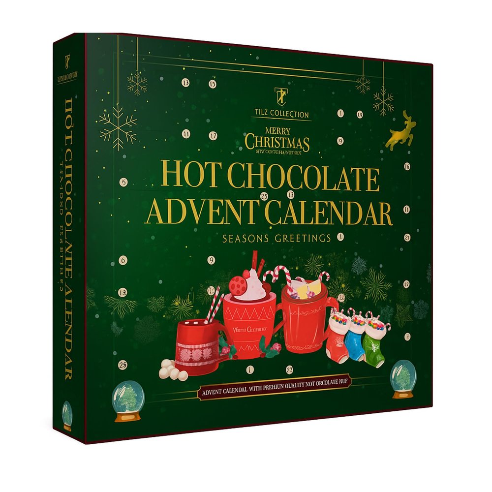 Hot Chocolate Advent Calendar 2025 | 24 Days Christmas Countdown | Assorted Flavours, Candy Canes, Marshmallow Toppers | Food Advent Calendars For Women, Men Kids, Adults | Xmas Gift Sets