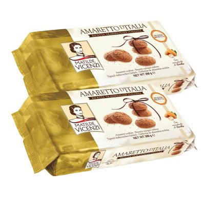 Matilde Vicenzi Ameretto Di Matilde Italian Cookies Amaretti Biscuits 200g (Pack of 2)