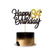 Happy 84th Birthday Cake Toppers Glitter 84th Anniversary Cake Topper 84 Years Loved Bday Decorations 84 Gold Birthday Cake Decorations Eighty-four Party Supplies for Women Men(Black Gold) view 3