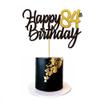 Happy 84th Birthday Cake Toppers Glitter 84th Anniversary Cake Topper 84 Years Loved Bday Decorations 84 Gold Birthday Cake Decorations Eighty-four Party Supplies for Women Men(Black Gold) view 4