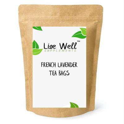 French Lavender Herbal Tea Bags (Unbleached Tea Bags) Premium Quality! (10 Tea Bags)