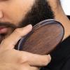 BestAlice 2 Pcs Boar Bristle Beard Brush for Men, Beard Straightener Brush for Grooming And Soften Your Facial Hair, Classical Black Wood Walnut Style Handle view 3