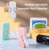 2PCS Portable Floss Dispenser with 24+100 Floss Sticks, Floss Portable Case, Upgraded Floss Dispenser, Travel Floss Case, Automatic Floss Organizer for Women Men Teeth Cleaning (B-White) view 2