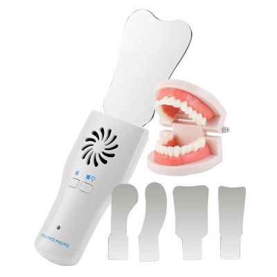 NICHOY Oral photography, oral camera mirror, intraoral reflector, double-sided occlusal mirror, 4 oral camera mirrors, orthodontic kit(Color:white,Size:a set)