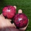 Natural crystal rough Natural Peach Blossom Stone Jade Ball Onl Crystal Sphere Healing 50-55MM Gift (Color : 3pcs) view 1