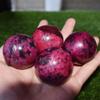 Natural crystal rough Natural Peach Blossom Stone Jade Ball Onl Crystal Sphere Healing 50-55MM Gift (Color : 3pcs) view 2
