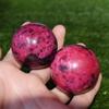 Natural crystal rough Natural Peach Blossom Stone Jade Ball Onl Crystal Sphere Healing 50-55MM Gift (Color : 3pcs) view 3