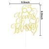 65 Years Blessed Cake Topper, Happy 65th Birthday Cake Toppers, 65th Wedding Anniversary Party Decorations, Gold Glitter view 4