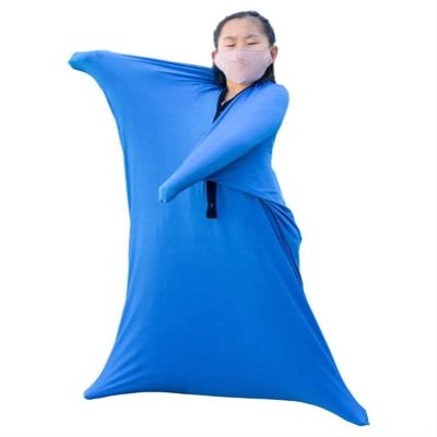 ANRIO Indoor/Outdoor Full Body Wrap Sensory Sock Sensory Sack For 3-18 Years Old Autistic Boys And Girls Calming Down And Relaxation (Color : Blue, Size : M/Medium)