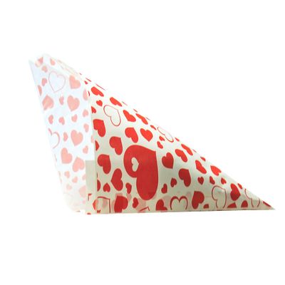 Paper Pencil Bags with Red Hearts Design PGV Length Approx. 19 cm for Approx. 125 g Contents Pack of 200