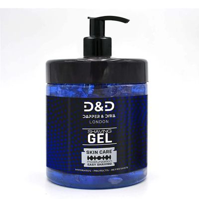 D&D Shaving Gel 1000ml - Easy Shaving - Hydrates Protects and Refreshes Your Skin - NO Foam
