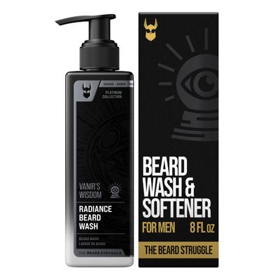 The Beard Struggle - Radiance Beard Wash - Platinum Collection, Vanir's Wisdom - Cleanse, Nourish, & Softens Beard - Viking Beard Wash for Men (240 ml)