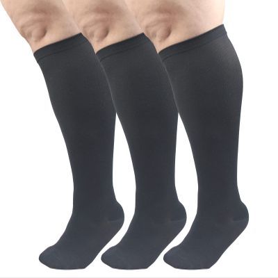 XIMISUN Plus Size Compression socks for women men, flight socks knee high support wide calf compression socks medical for nurse seniors flights fitness cycling