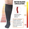 XIMISUN Plus Size Compression socks for women men, flight socks knee high support wide calf compression socks medical for nurse seniors flights fitness cycling view 3