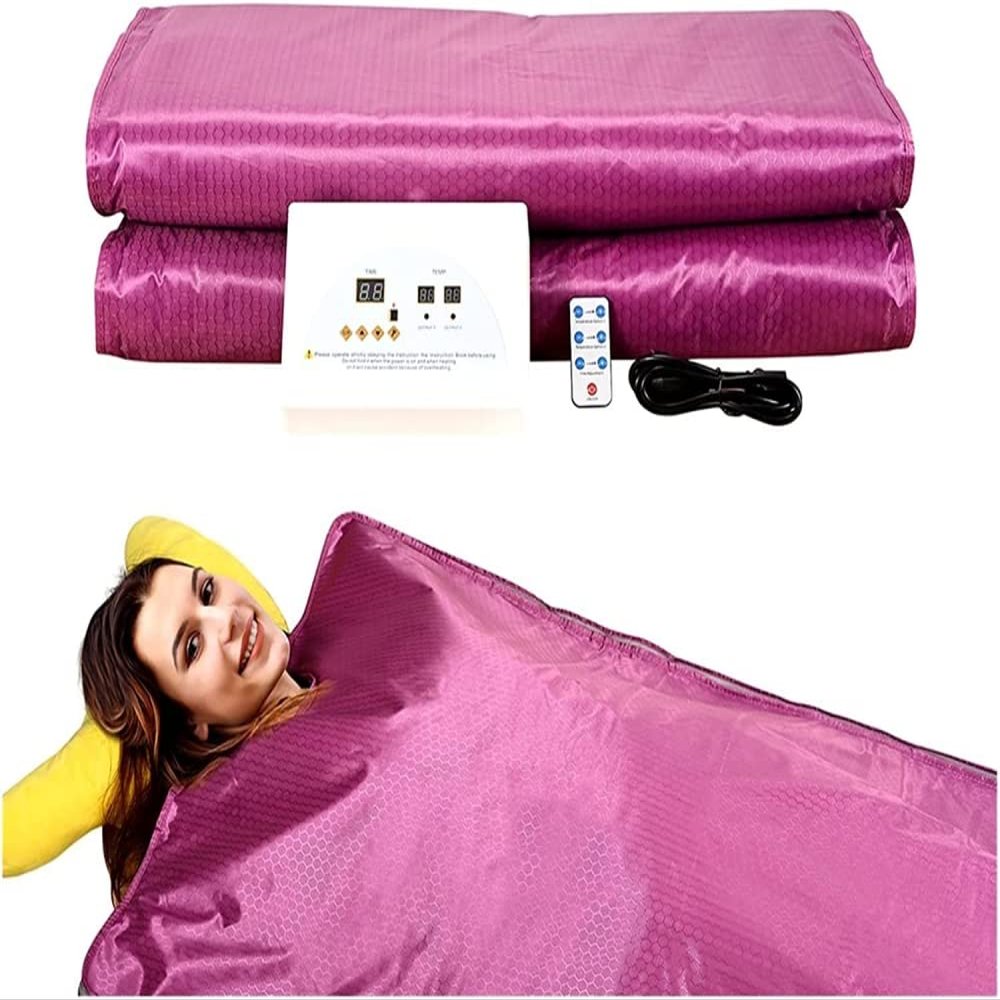 AIBOLO Sauna Blanket, Household Far Infrared Heating Sweat Steaming Damp Blanket,for Lose Weight Detox Home Spa-Pink||Type