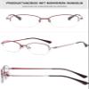 Lanomi Blue Light Blocking Half Frame Reading Glasses Metal Oval Computer UV400 Protection Anti Blue Reading Eyeglasses for Women Men Red 4.0 view 3