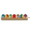KRISININE 7 Chakra Natural Healing Spheres with LED Wooden Stand 40mm Crystal Quartz Stones for Meditation Positive Energy Night Light Decoration Balls Set for Home view 2