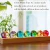 KRISININE 7 Chakra Natural Healing Spheres with LED Wooden Stand 40mm Crystal Quartz Stones for Meditation Positive Energy Night Light Decoration Balls Set for Home view 3