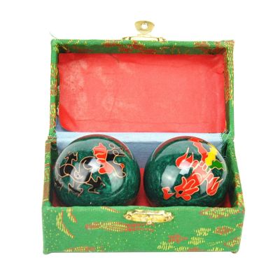 Kisbeibi Baoding Balls, 4.45 cm/1.75 Inch Chinese Baoding Balls with Box, Feng Shui Tai Chi, Dragon and Phoenix Baoding Balls, Health Balls, Finger Training, Meditation, Relaxation