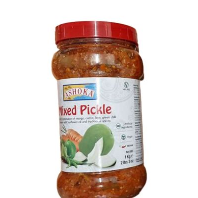 Ashoka Mixed Pickle (1Kg) (Pack of 1) - Perfect as a Side Condiment for Any Dish - Authentic Taste & Aromatic - Eaten with Indian Dinner or with Indian Breakfast